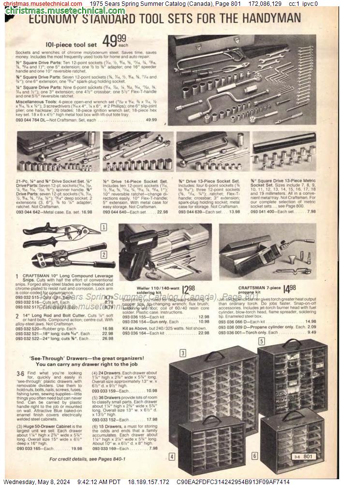 1975 Sears Spring Summer Catalog (Canada), Page 801