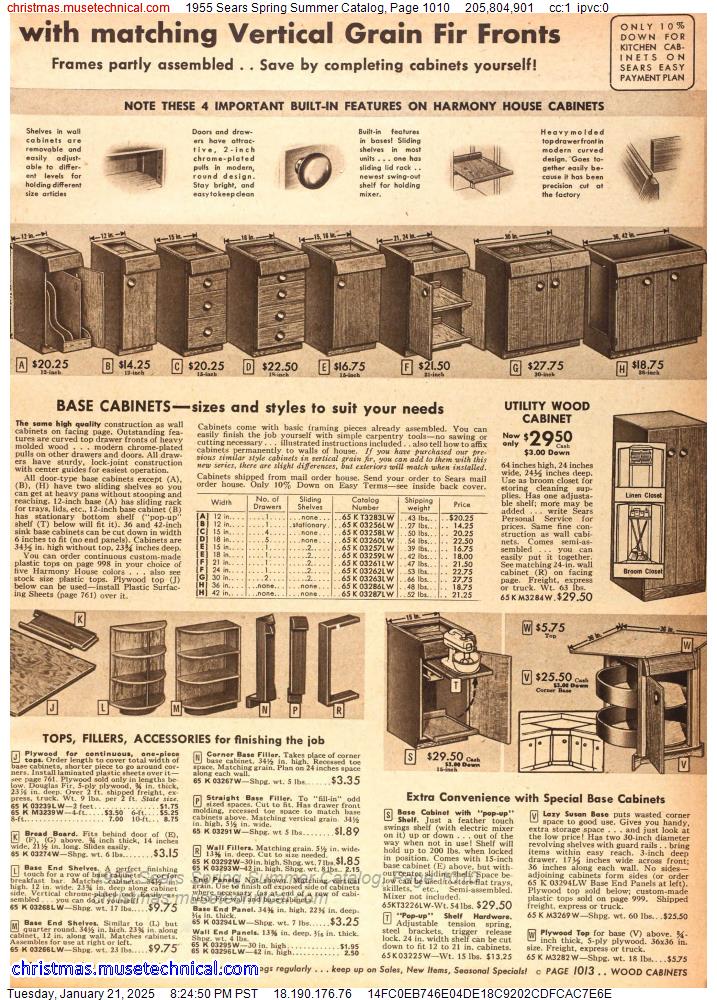 1955 Sears Spring Summer Catalog, Page 1010