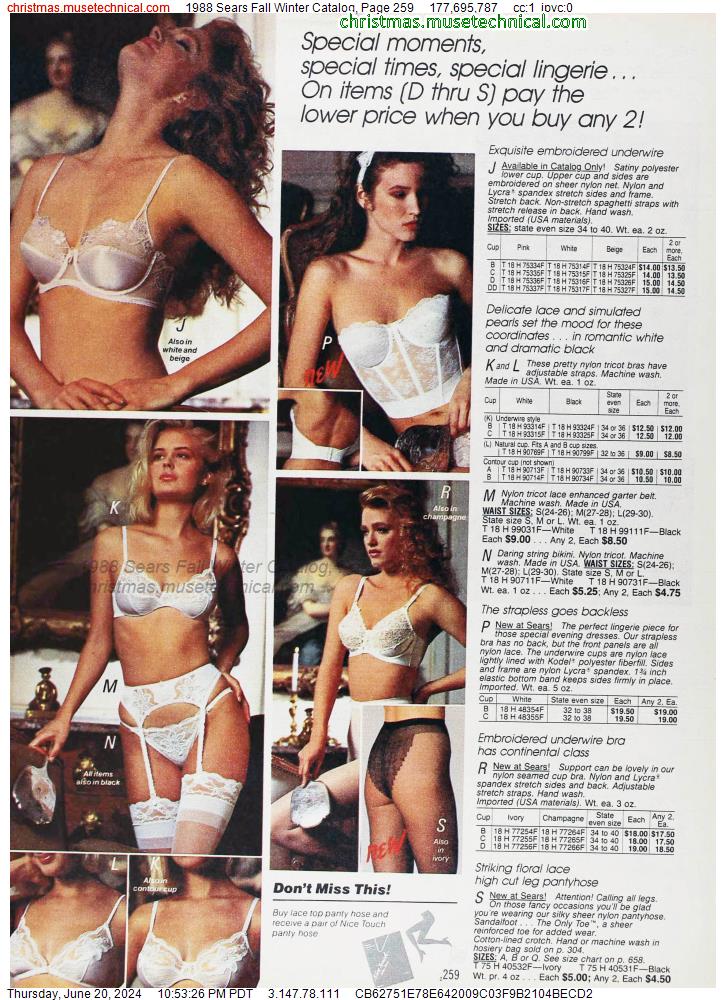 1988 Sears Fall Winter Catalog, Page 259