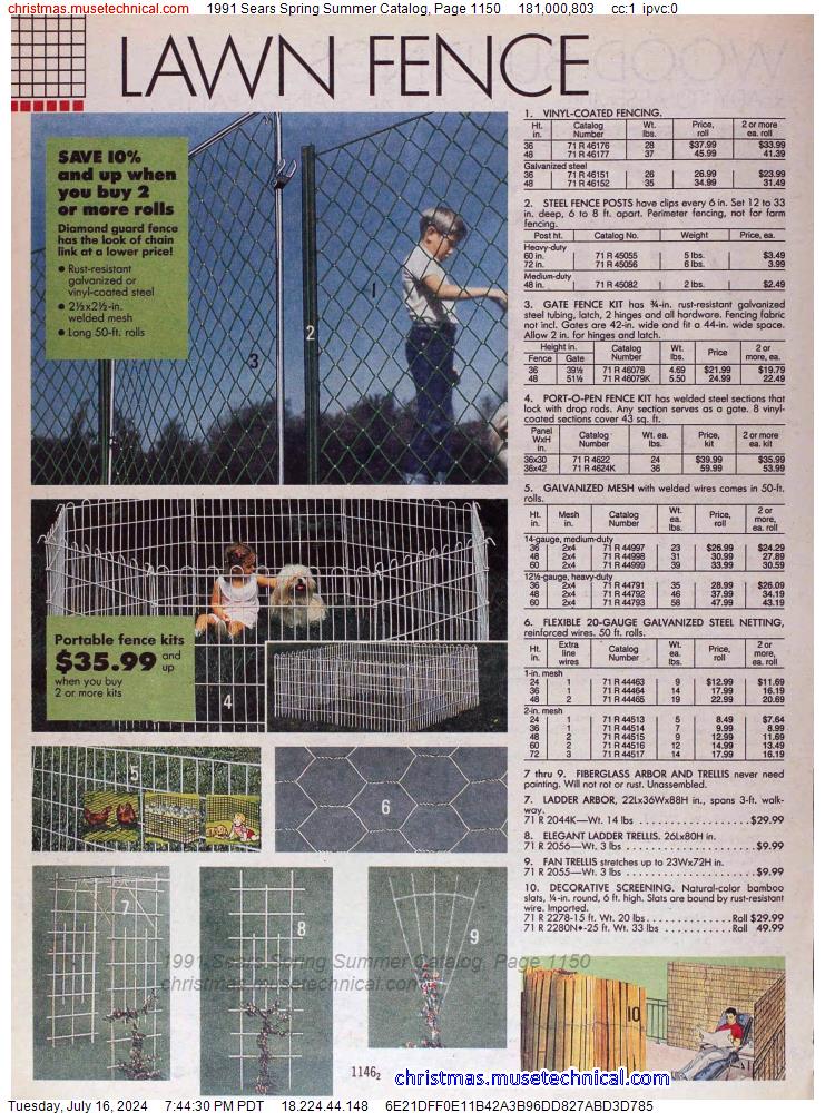 1991 Sears Spring Summer Catalog, Page 1150