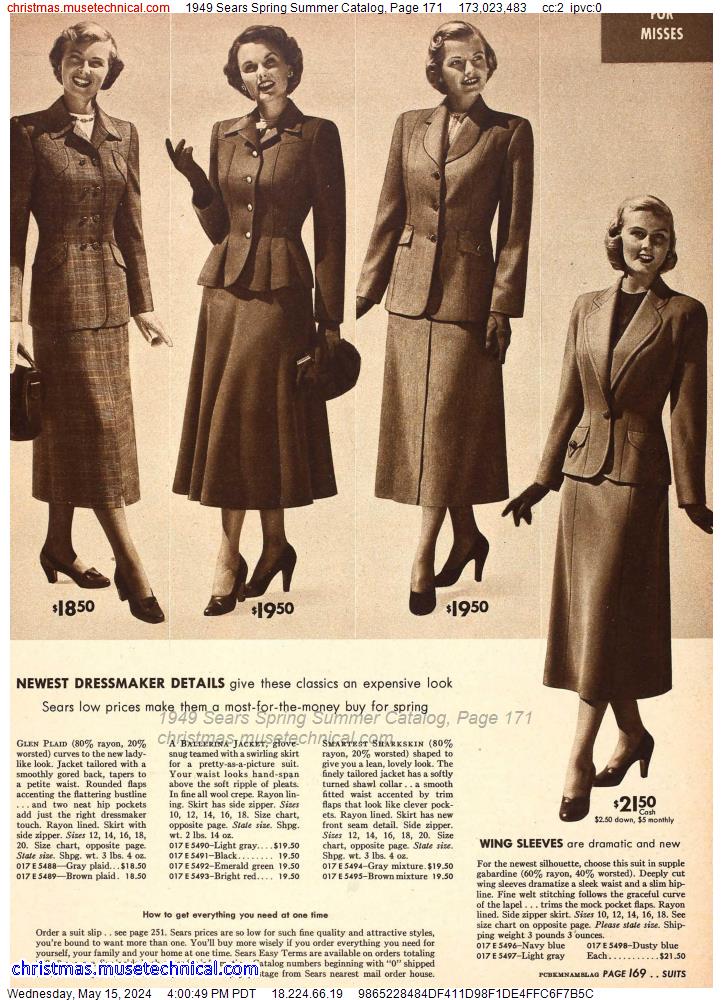 1949 Sears Spring Summer Catalog, Page 171
