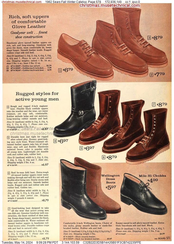 1962 Sears Fall Winter Catalog, Page 578