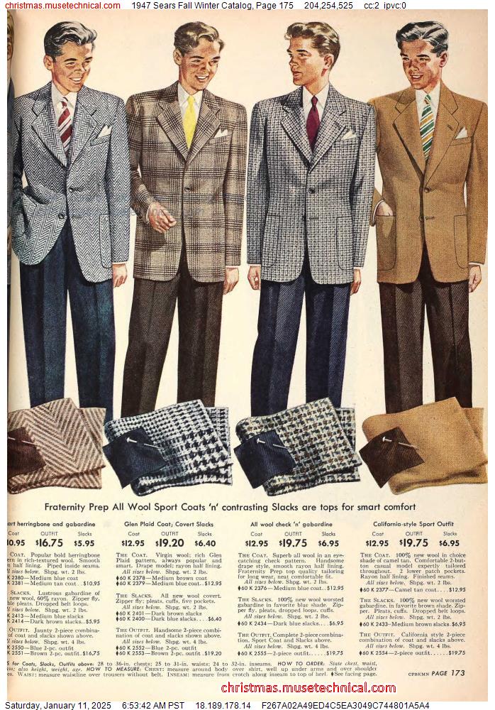 1947 Sears Fall Winter Catalog, Page 175