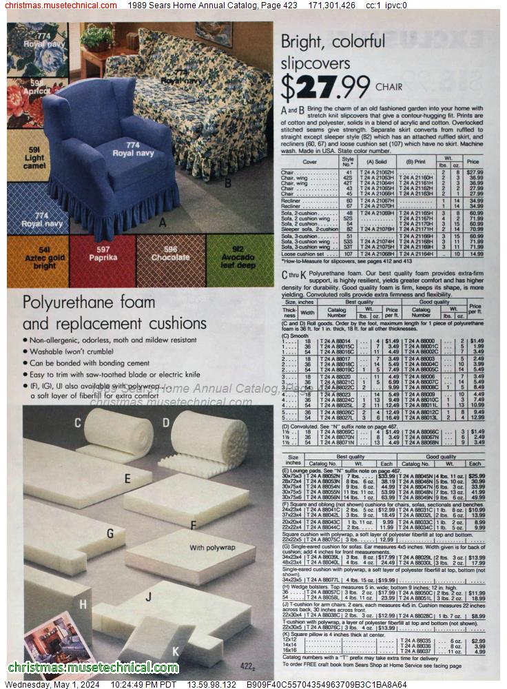 1989 Sears Home Annual Catalog, Page 423