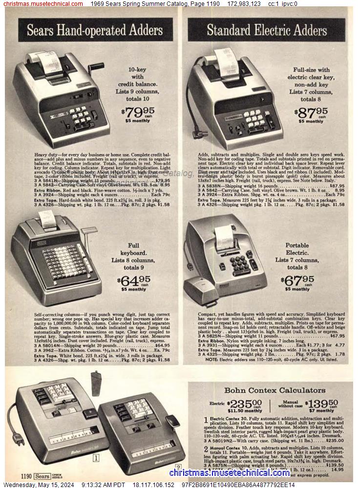 1969 Sears Spring Summer Catalog, Page 1190