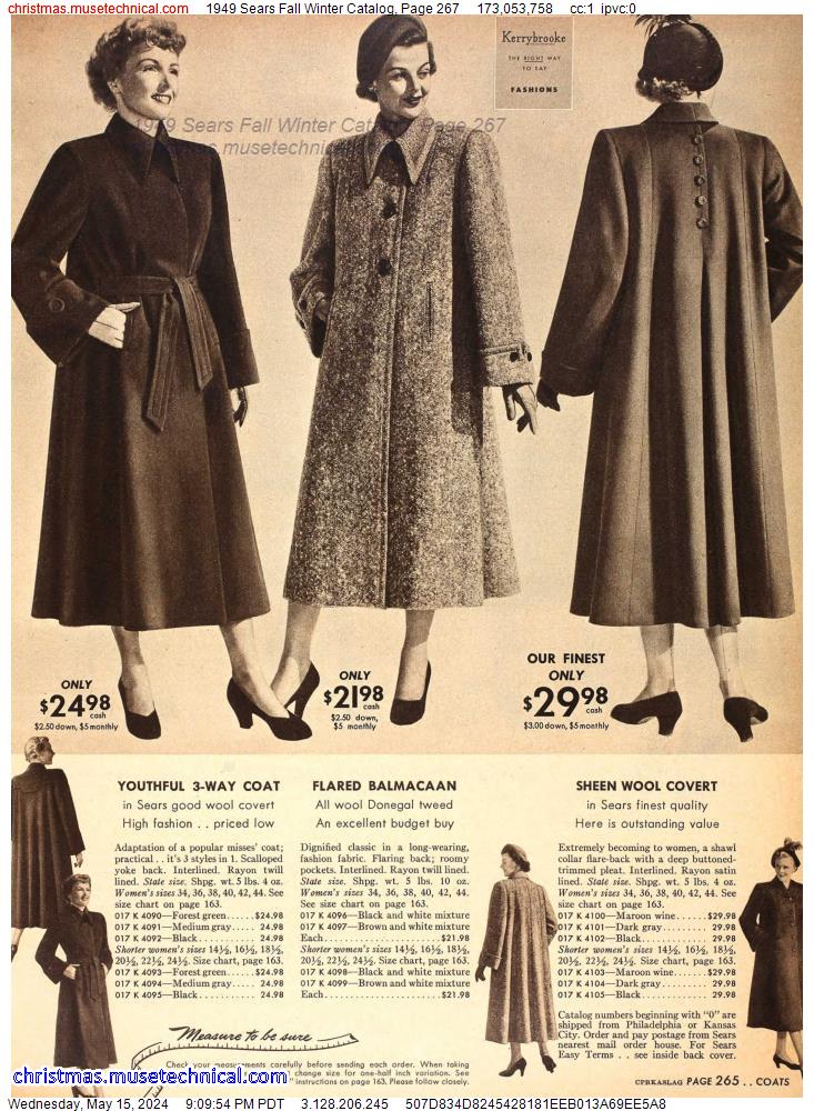 1949 Sears Fall Winter Catalog, Page 267