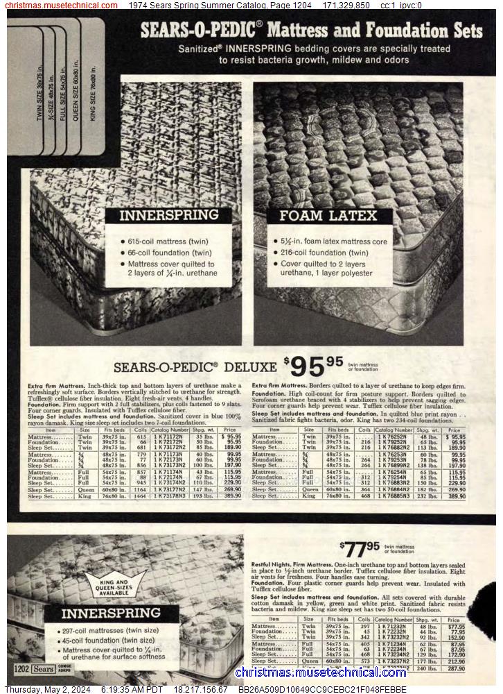 1974 Sears Spring Summer Catalog, Page 1204