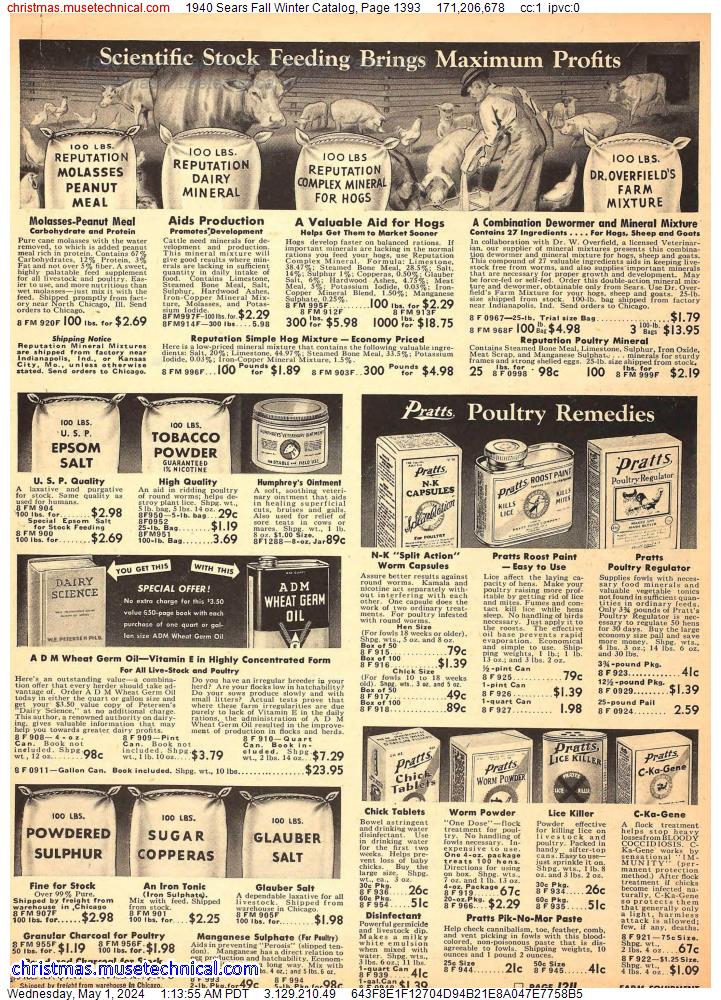 1940 Sears Fall Winter Catalog, Page 1393