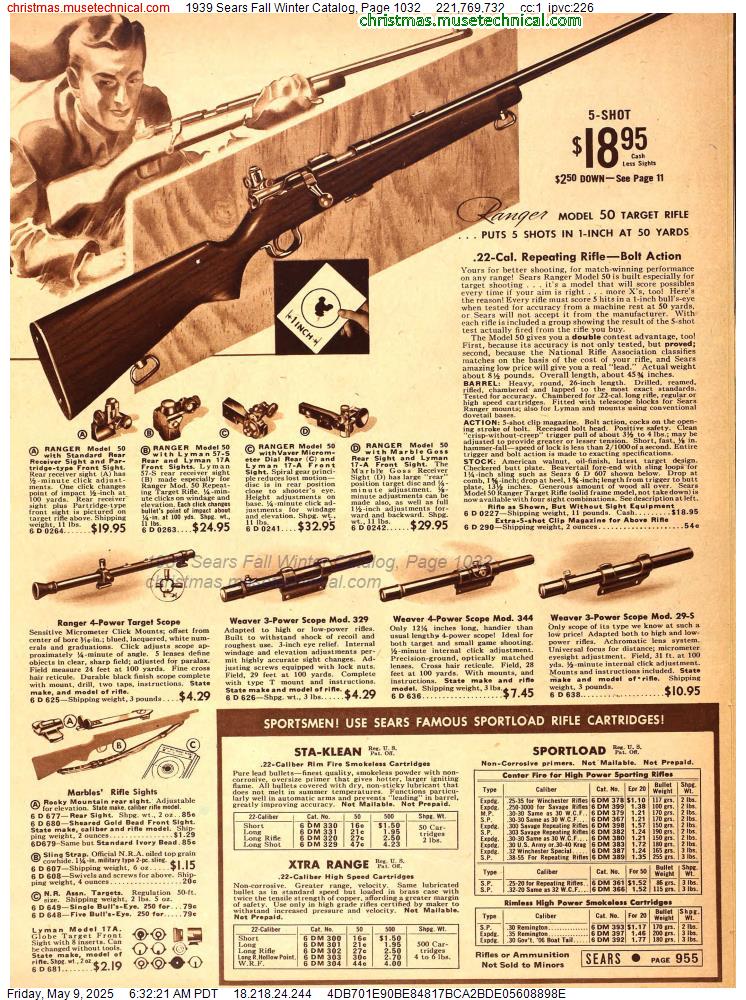 1939 Sears Fall Winter Catalog, Page 1032