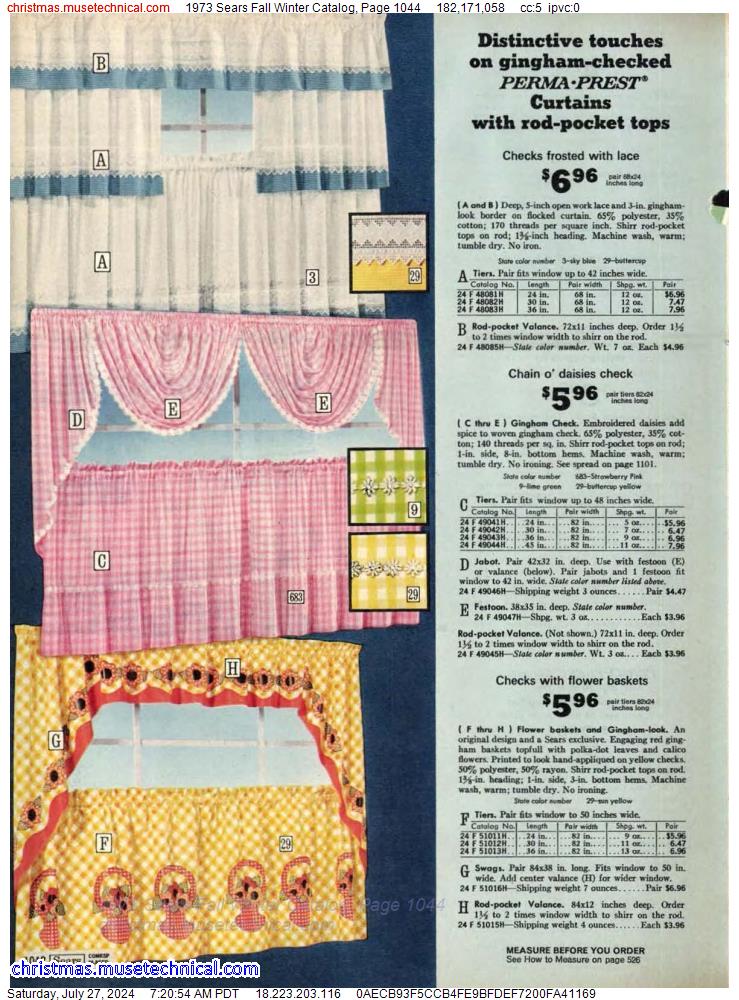 1973 Sears Fall Winter Catalog, Page 1044