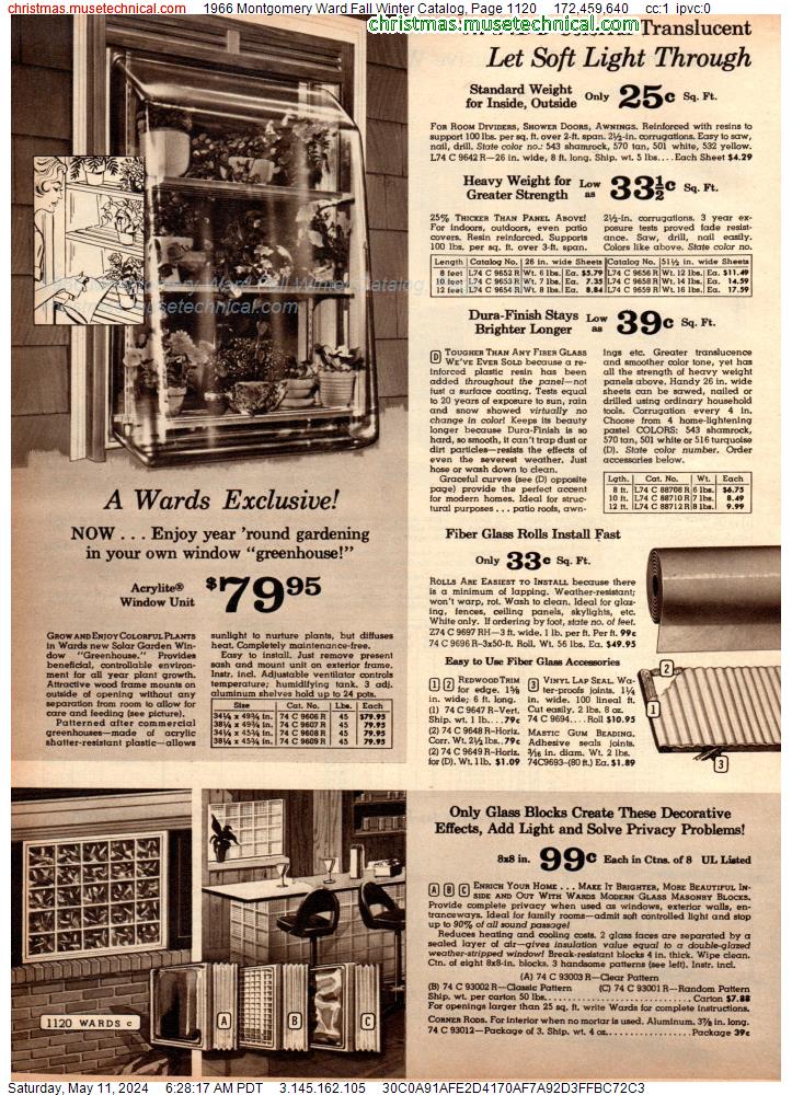 1966 Montgomery Ward Fall Winter Catalog, Page 1120