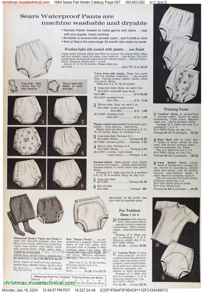 1964 Sears Fall Winter Catalog, Page 587