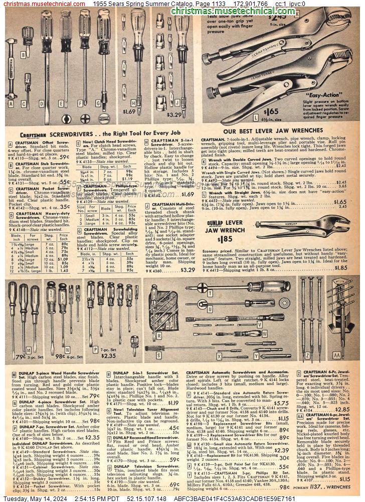 1955 Sears Spring Summer Catalog, Page 1133