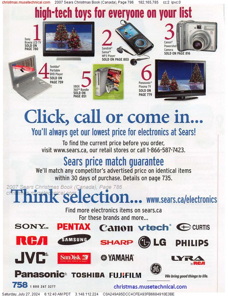 2007 Sears Christmas Book (Canada), Page 786