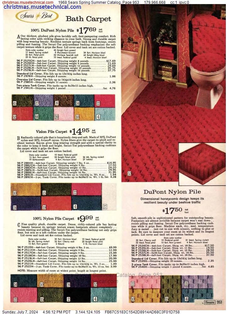 1968 Sears Spring Summer Catalog, Page 953