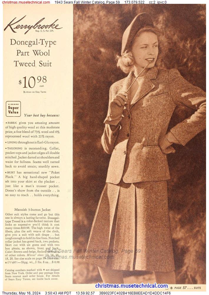 1943 Sears Fall Winter Catalog, Page 59