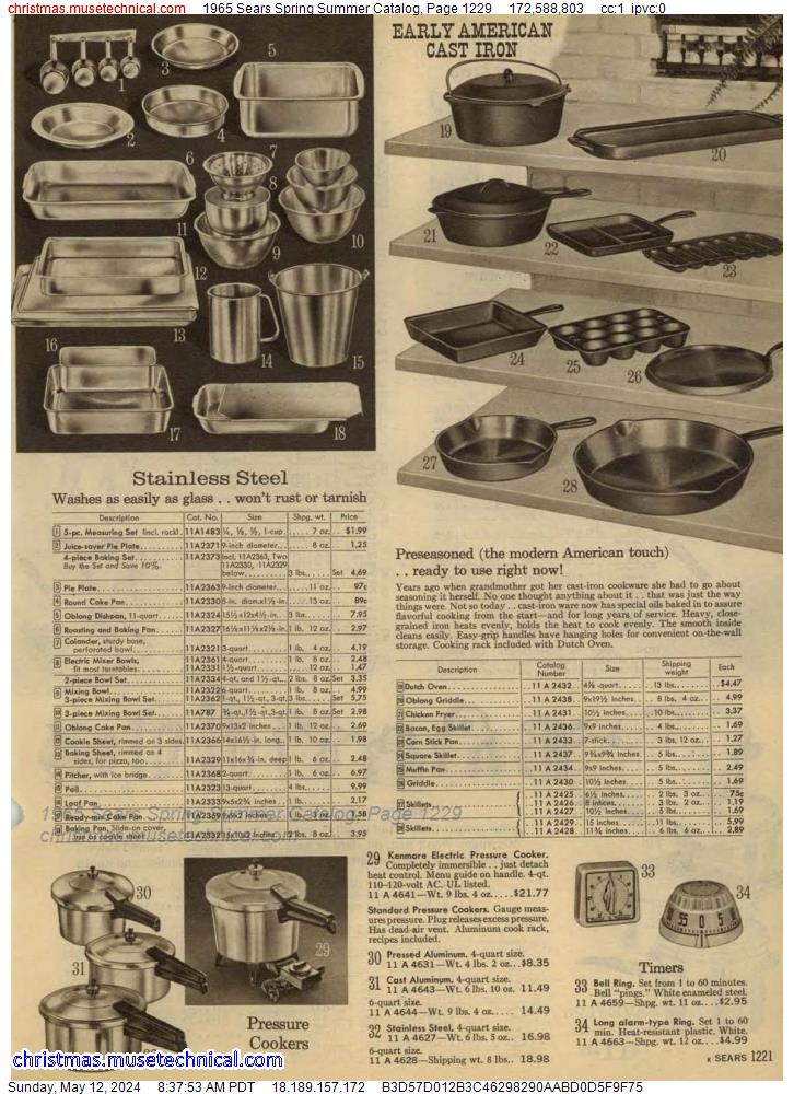 1965 Sears Spring Summer Catalog, Page 1229