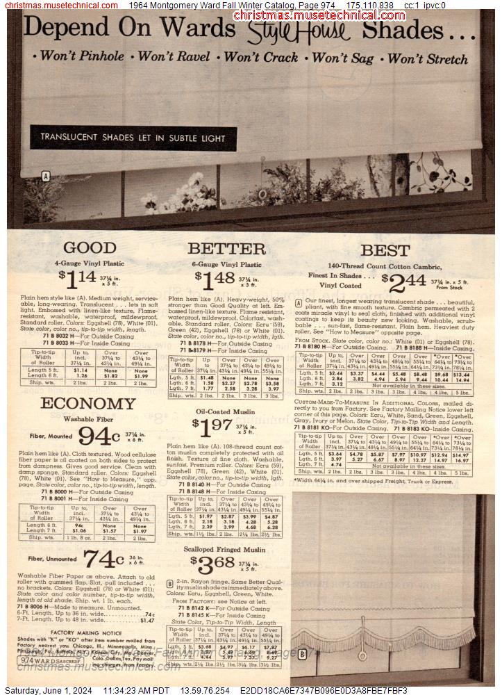 1964 Montgomery Ward Fall Winter Catalog, Page 974