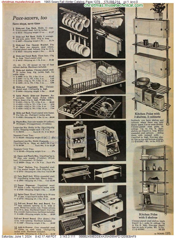 1965 Sears Fall Winter Catalog, Page 1379