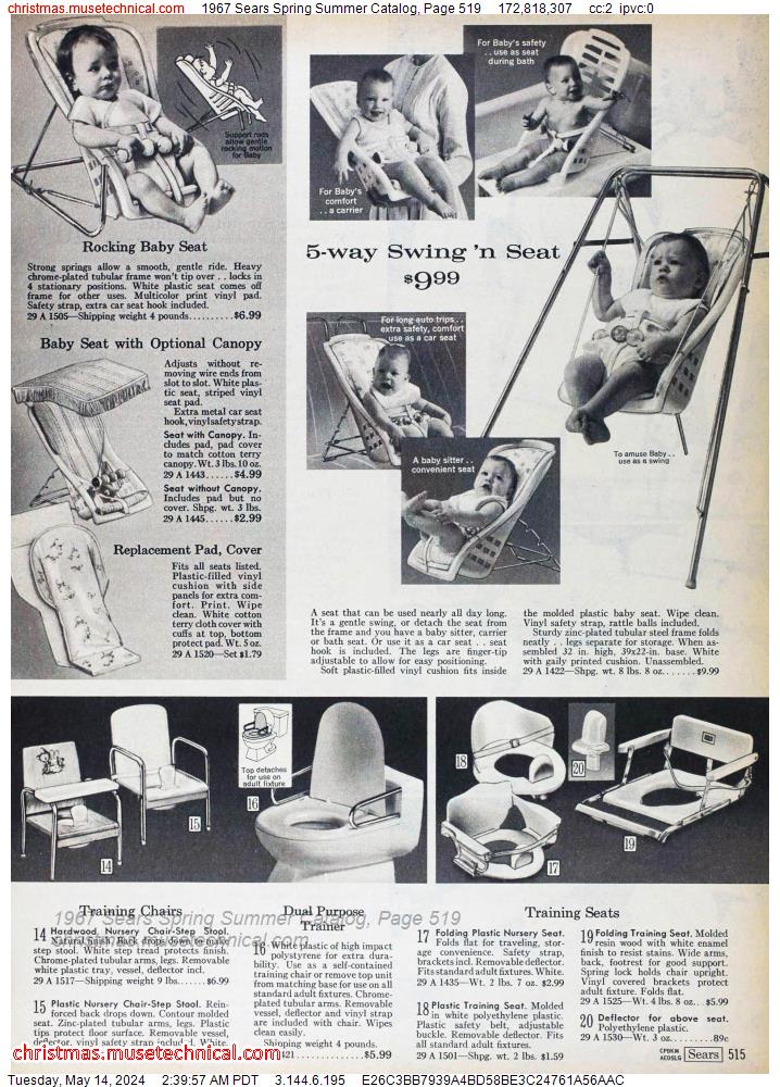 1967 Sears Spring Summer Catalog, Page 519