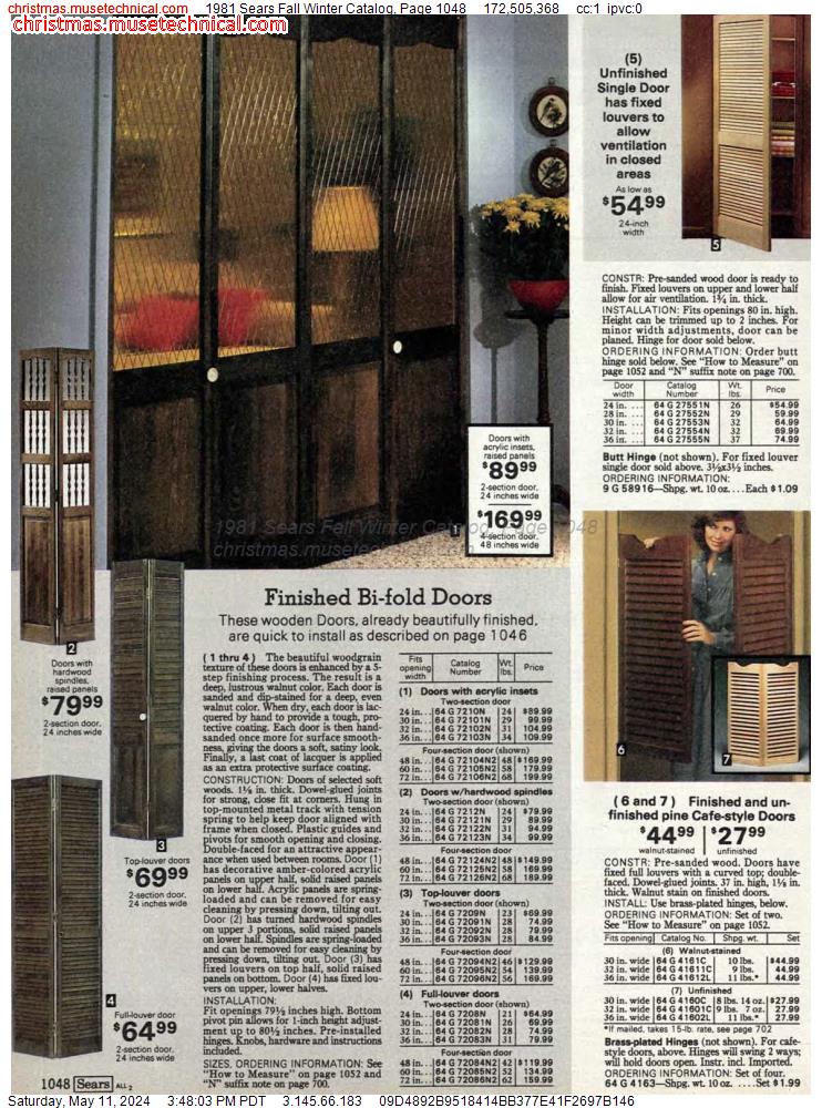 1981 Sears Fall Winter Catalog, Page 1048