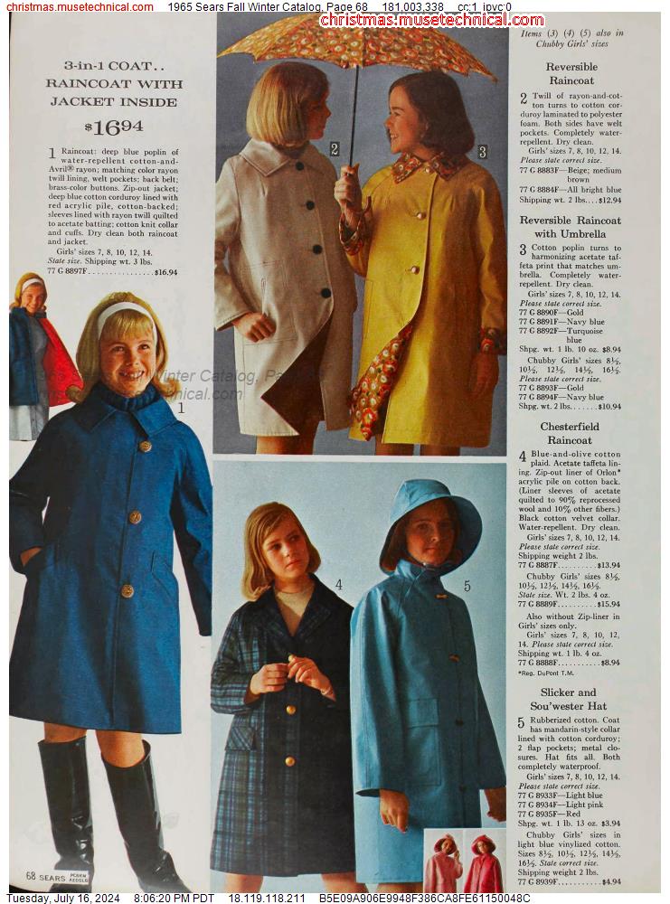 1965 Sears Fall Winter Catalog, Page 68