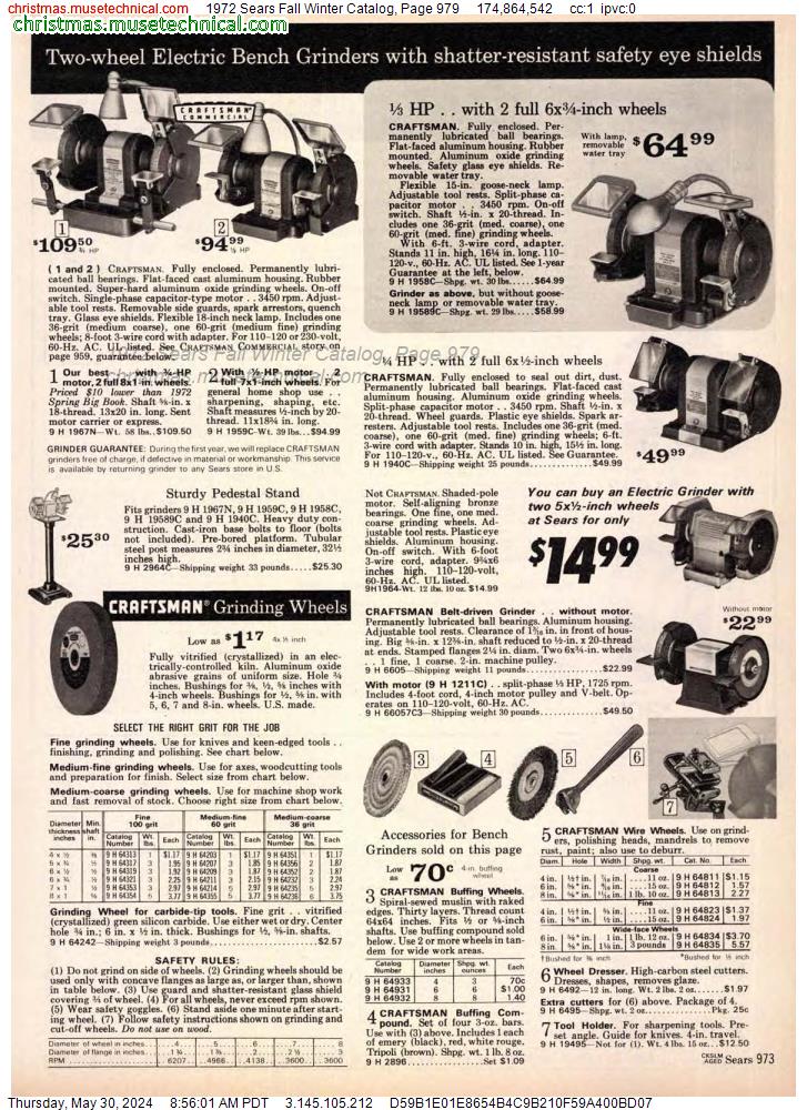 1972 Sears Fall Winter Catalog, Page 979