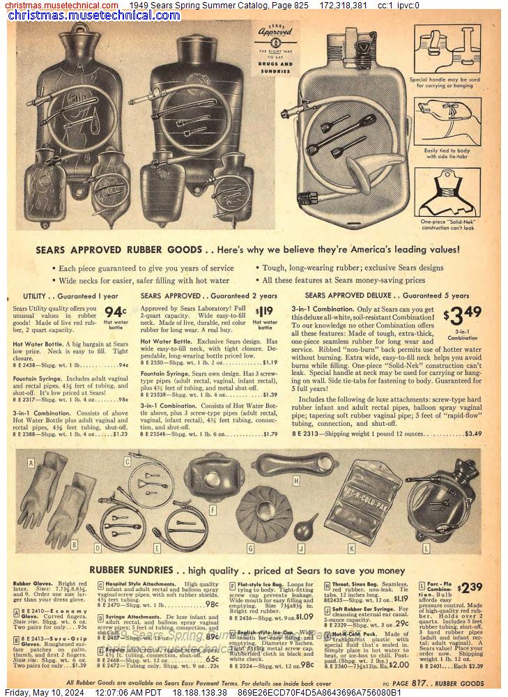 1949 Sears Spring Summer Catalog, Page 825