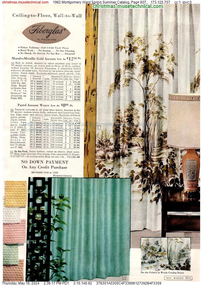 1962 Montgomery Ward Spring Summer Catalog, Page 607