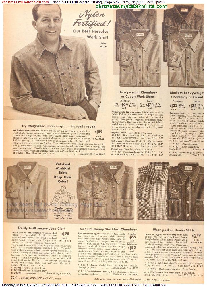 1955 Sears Fall Winter Catalog, Page 526