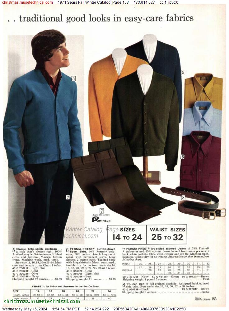 1971 Sears Fall Winter Catalog, Page 153