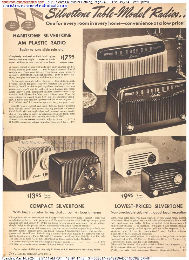 1950 Sears Fall Winter Catalog, Page 743