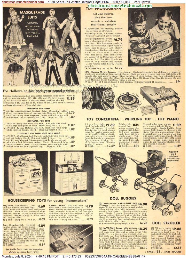 1950 Sears Fall Winter Catalog, Page 1134