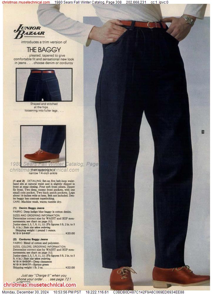 1980 Sears Fall Winter Catalog, Page 308