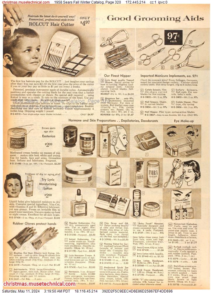 1958 Sears Fall Winter Catalog, Page 320
