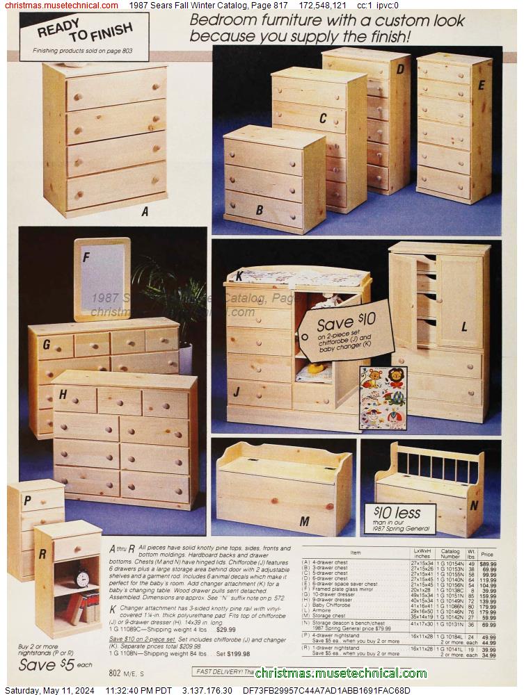 1987 Sears Fall Winter Catalog, Page 817