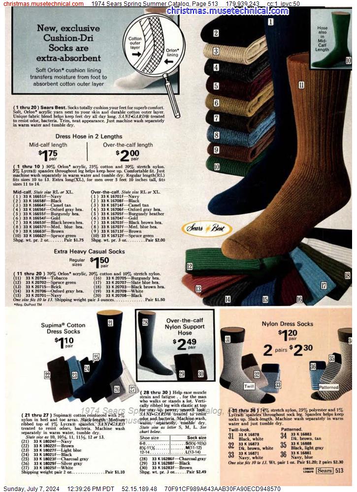 1974 Sears Spring Summer Catalog, Page 513