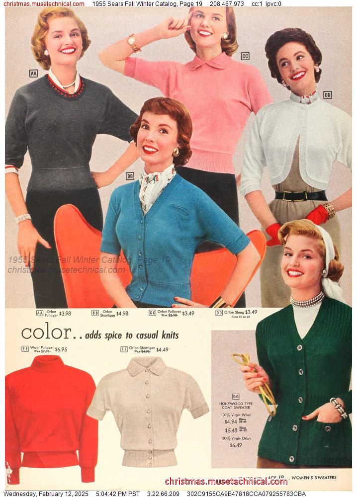 1955 Sears Fall Winter Catalog, Page 19