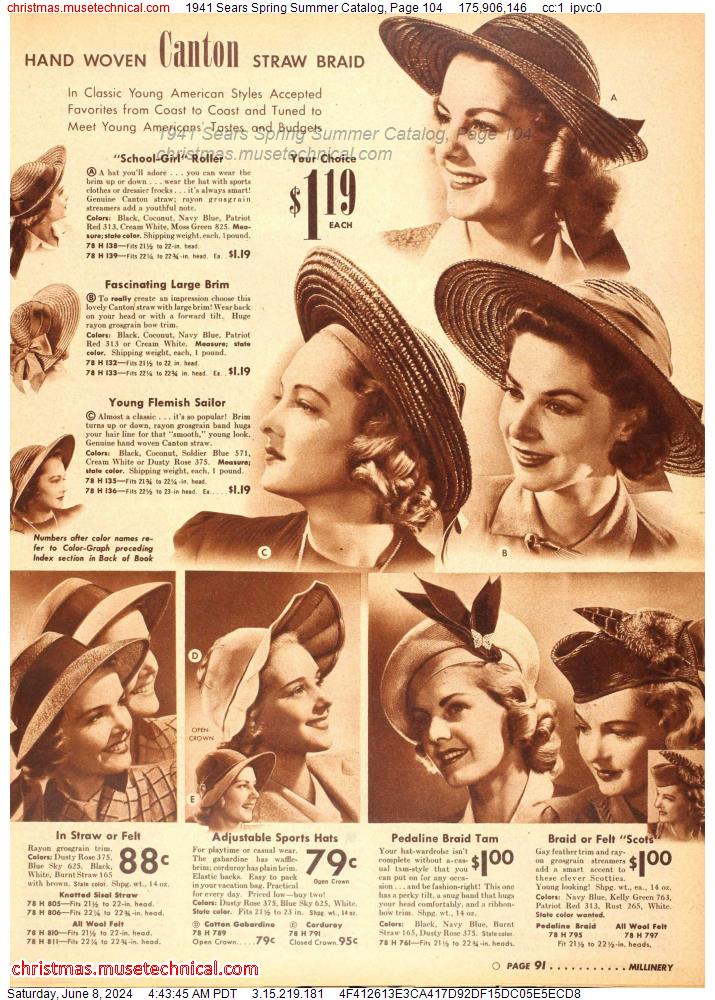 1941 Sears Spring Summer Catalog, Page 104