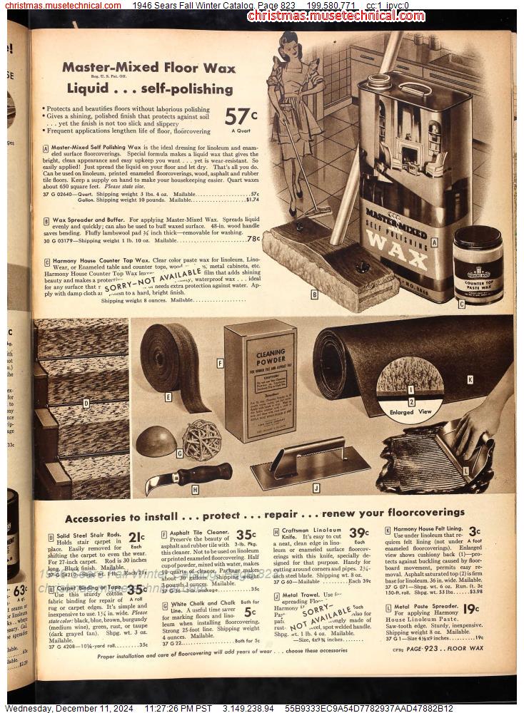 1946 Sears Fall Winter Catalog, Page 823