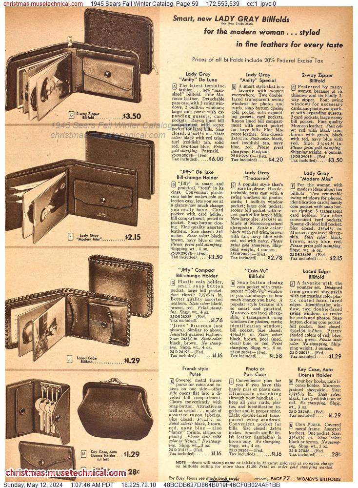 1945 Sears Fall Winter Catalog, Page 59