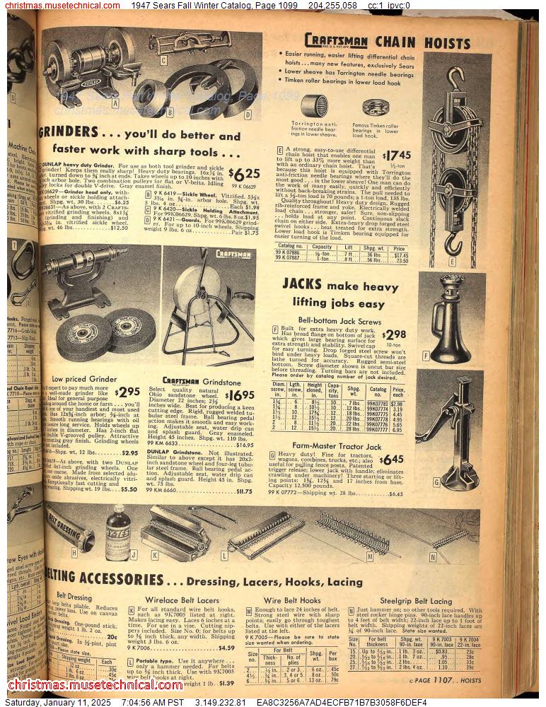 1947 Sears Fall Winter Catalog, Page 1099