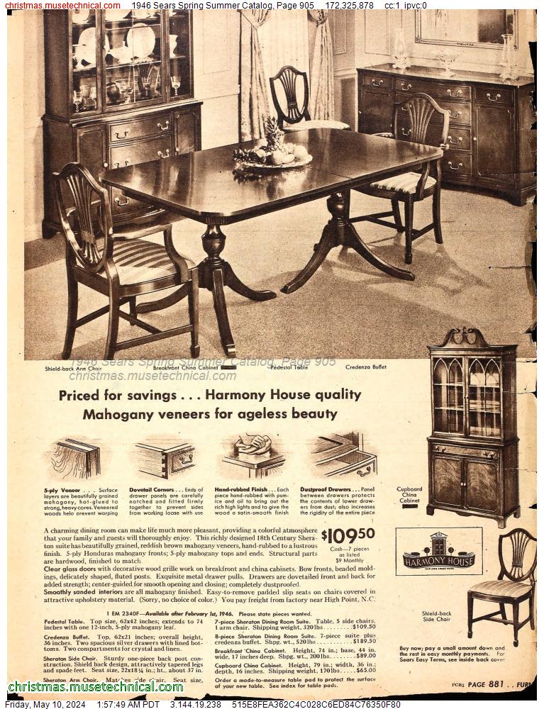 1946 Sears Spring Summer Catalog, Page 905