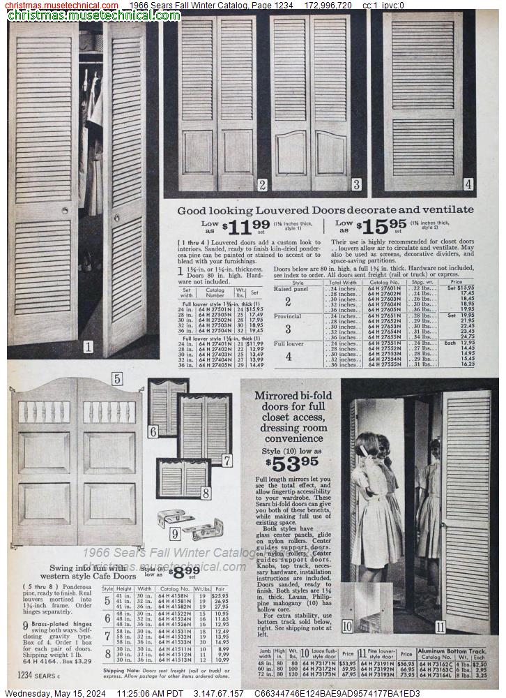 1966 Sears Fall Winter Catalog, Page 1234