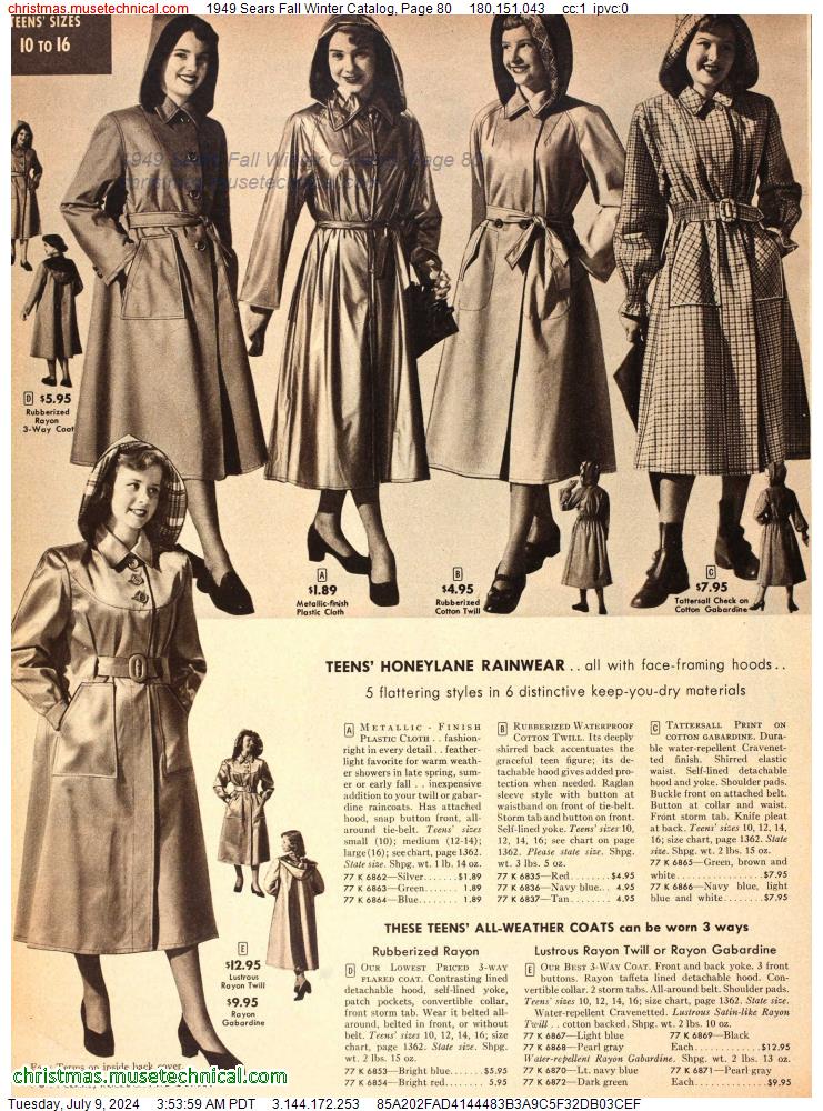 1949 Sears Fall Winter Catalog, Page 80
