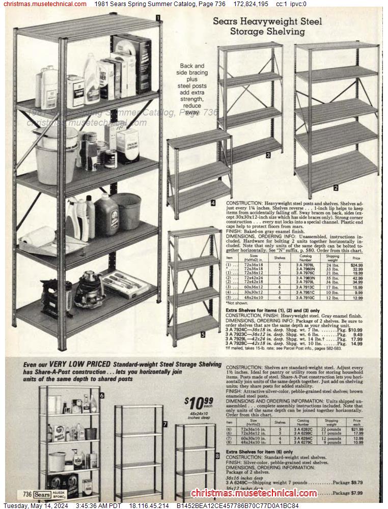 1981 Sears Spring Summer Catalog, Page 736