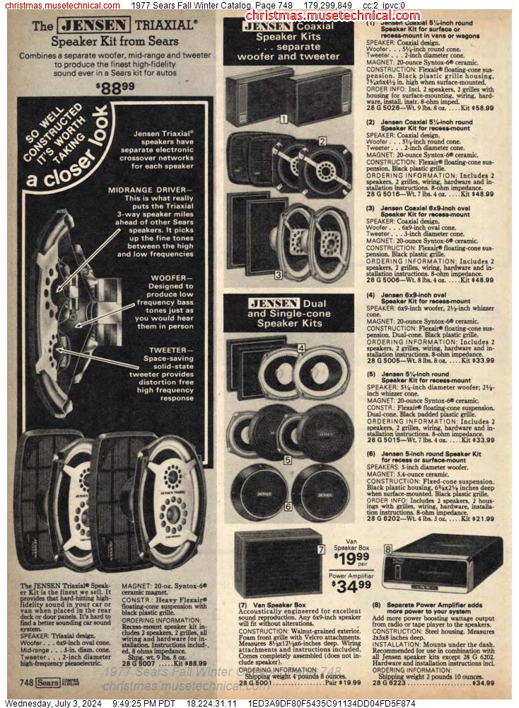 1977 Sears Fall Winter Catalog, Page 748