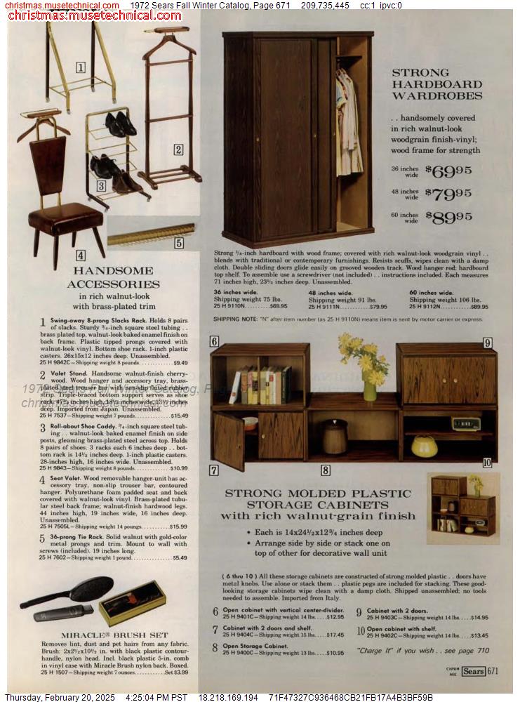 1972 Sears Fall Winter Catalog, Page 671