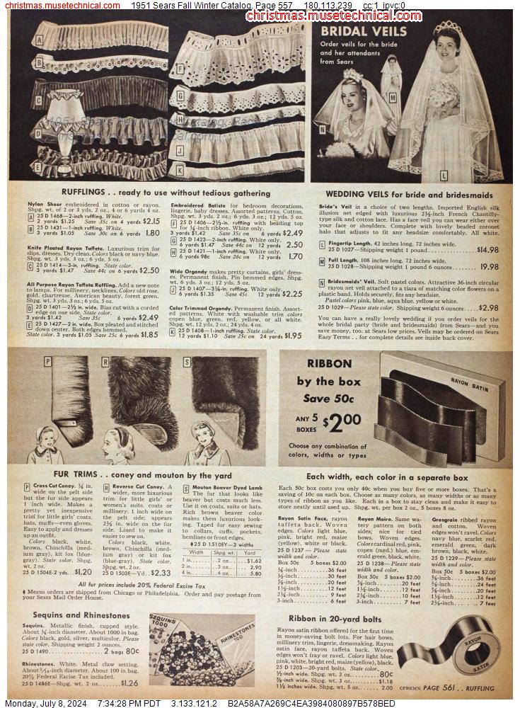 1951 Sears Fall Winter Catalog, Page 557