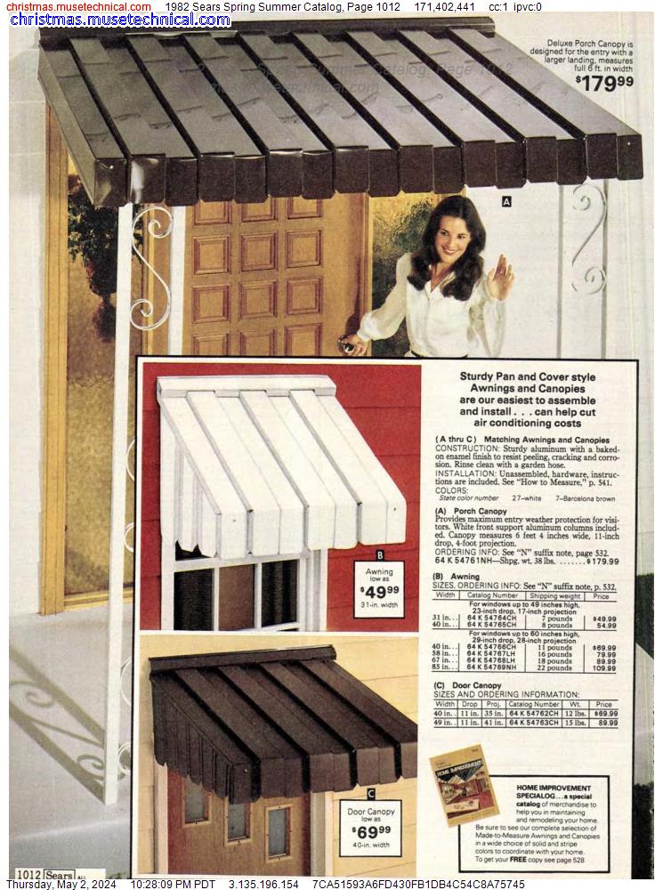 1982 Sears Spring Summer Catalog, Page 1012